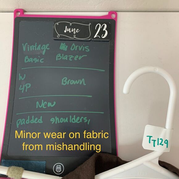 Vintage Orvis Loneline Blazer Women 4P Petite Brown One Button Notch Collar Line - Picture 12 of 13